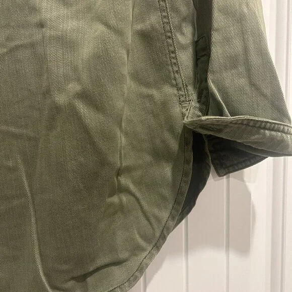 Anthropologie Olive Green Denim Button Down Shirt/Jacket Women’s Size 0 - Picture 9 of 13